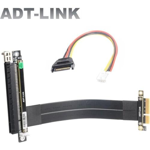 Hot Sale Shielded PCIe 3.0 x4 To x16 Extension Cable 32G/bps PCI-E Gen3 GTX1080Ti Graphics SSD RAID Card Extender Adapter Cable