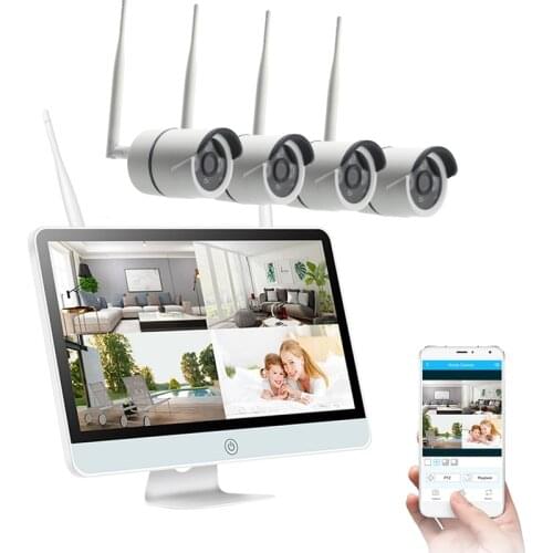 Face Detection POE Motion Alert Remote Access Infrared Sensor 4 Cameras Video Surveillance Kit