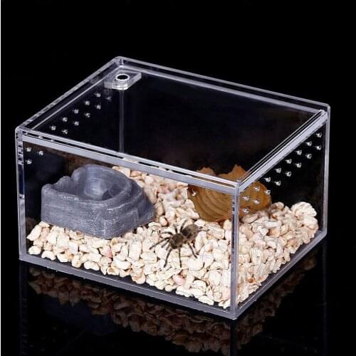 Reptile Breeding Box Acrylic Spider Lizard Transparent Insect Breathable Terrarium Leak-proof Crawling Pet Breeding Container