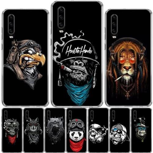 Dog Cool Panda Phone Case For Huawei P40 P30 P20 P10 Mate 10 20 30 Lite Pro P Smart Z 2018 Plus 2019 Cover Shell Coque