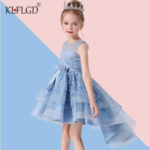 Girls graduation show lace tuxedo 2021 girl baby wedding party bridesmaids childrens trailing beaded embroidery dress