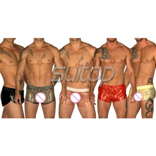 Latex mens shorts rubber underwear exotic panties see through clear