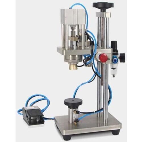 Pneumatic glass bottle lock machine Perfume bottle sealing machine Rolling machine Potion Oral Liquid Bottle Metal Cover Sealing