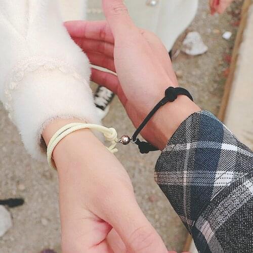 Minimalist Paired Bracelet For Lovers Adjustable Lucky Red Braslet Rope Long Distance Magnet Couple Braclet Christmas Present