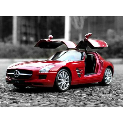 WELLY 1:24 Diecast Static Alloy Car Model For Mercedes-Benz SLS Mens Toys Gift Display no box