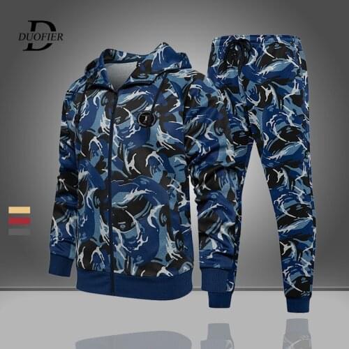 Men Hoodies Set 2021 New Autumn Winter Jacket and Pants Two Piece Set Mens Tracksuit Hooded Fashion Sports Suit Male Jogger Set