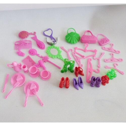 50pcs/set plastic doll suit for children gift toy accessories mixed color mixed style