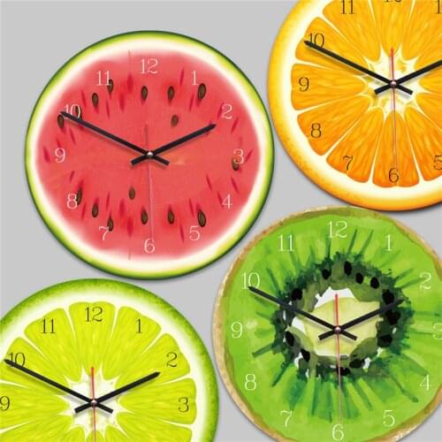 Fresh Fruit Wall Watches Home Decor Hanging Lemon Kitchen Clocks Reloj de Pared Beverage Shop Decoration Special Gift Summer