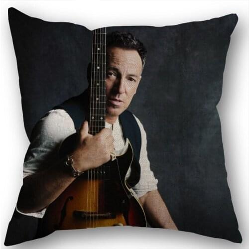 Bruce Springsteen Pillowcase Cotton Linen Fabric Square Zippered Pillow Cover For Office Family Decoration 45X45cm Eco-Friendly