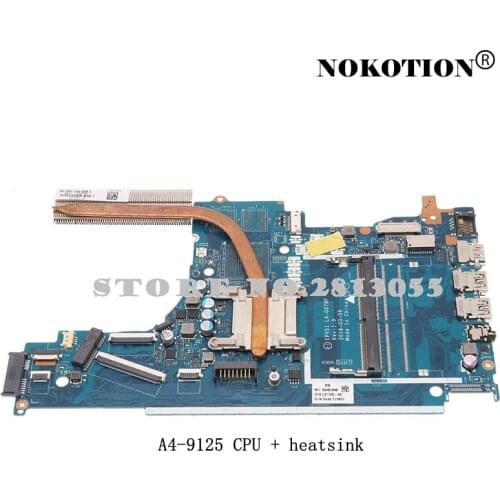 Nokotion L31720-601 Main board For HP 15-DB 15T-DB 255 G7 Laptop Motherboard A4-9125+heatsink