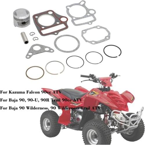 Piston & Ring Assembly Wrist Pin Clips Head Gaskets For Kazuma Falcon 90 Baja 90 Trail Wilderness 90CC Atv Quad