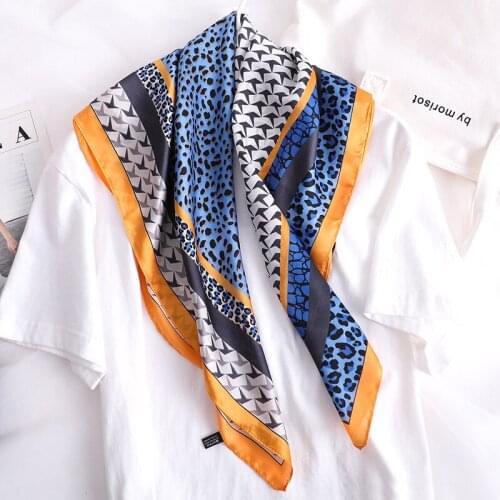 Luxury Spring and autumn lady Square scarf new sunscreen Fashion shawl women quality silk scarves tourism print Muslim headcloth