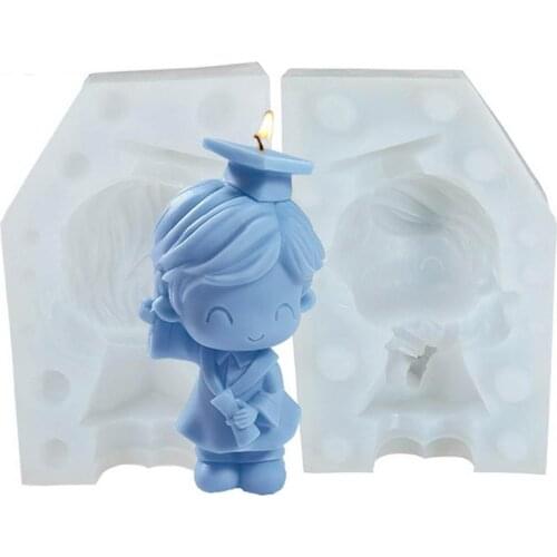 Graduated Bachelor Silicone Mold DIY Aromatherapy Candle Plaster Handmade Soap Mold Graduation Boy and Girl Decoration Mold