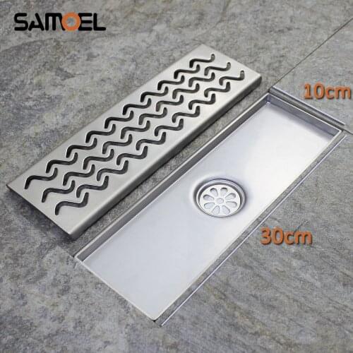 SUS304 Stainless Steel Thicken Bathroom and Balcony Rectangle Floor Drains Shower Room Linear Floor Drain PD821