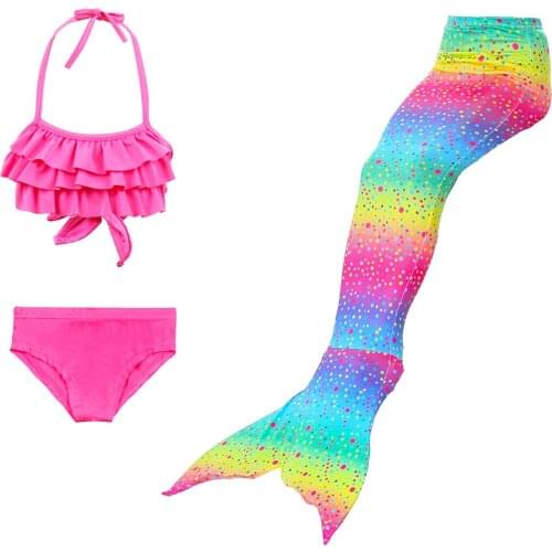 TaoBo 2020 NEW Girls Mermaid Tails Costume Flipper Swimsuit for Kids Holiday Swimming Swimwear Costume 3 Piece Bikini