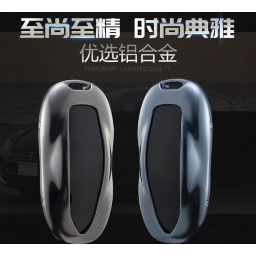 TEY Model S Car Key Cover For Tesla Model 3 2021 Key Shell Storage Bag Accessories Protector Aluminium Alloy Model 3/S 1pcs/set