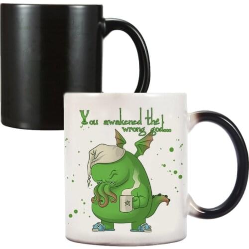 You Awakened the Wrong God Magic Mug 350ml Ceramic Cerative Color Changing Milk Mug Friends Birthday Gift