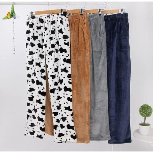 Fdfklak Womens Trousers 2020 Winter New Flannel Pants For Home Cotton Pajama Bottoms Pajama Style Pants Women Lounge Pants Q411