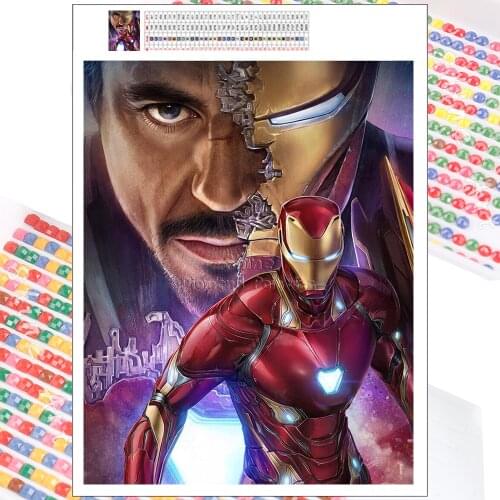 Diamond Painting Marvel Iron Man Cartoon Portrait 5D Art DIY Rhinestone Hobby Mosaic Full Square Round Drill Mural Home Decor