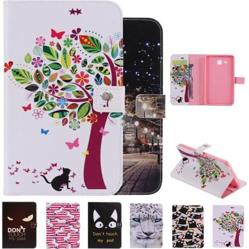 For Samsung Galaxy Tab A6 7.0 2016 Cover Cartoon Folding card Folio magnet Flip wallet Shell T280 T285 7 inch Tablet Case Stand