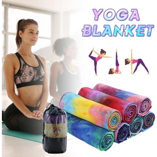 72''x24'' Yoga Mat Blanket Non Slip Pilates Tie-dyed Sweat Absorbing Towel With Free Bag Sport Fitness Exercise Workout Supplies