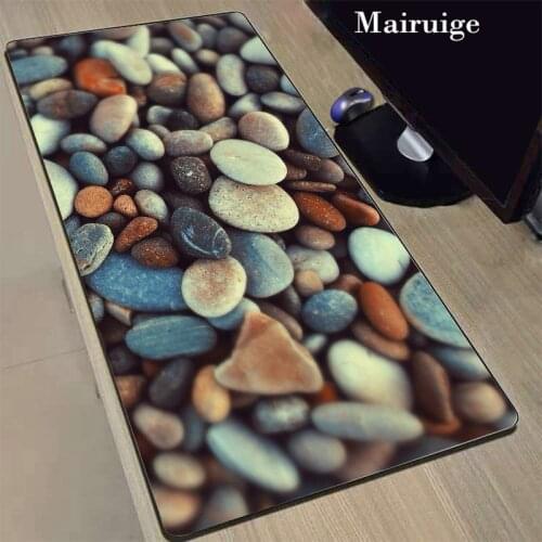 Mairuige Beach Scenery Colorful Stones Anime Gaming Large Edge Mouse Pad Computer Mousepad XXL Surface Mause Keyboard Desk Mat