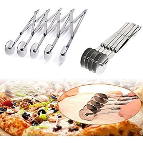 Multifunction Stainless steel Dough Divider 5 Wheel Cutter Roller Tools Pasta Rocker Pizza Pastry Peeler Cake Baking Knives