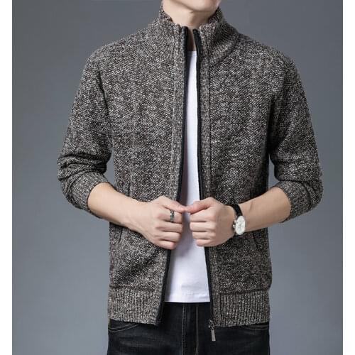 Autumn Winter Mens Turtleneck Cardigan Coats 2021 Thick Casual Sweater Jacket Fashion Long Sleeve Warm Knittwear Male Clothing
