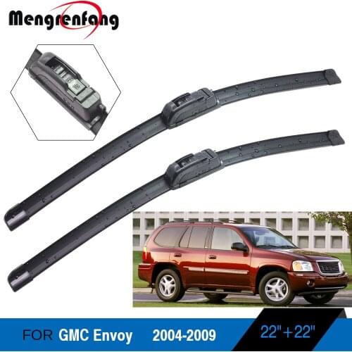 For GMC Envoy Car Soft Rubber Wiper Blades Front Windscreen Wiper J Hook Arms 2004 2005 2006 2007 2008 2009