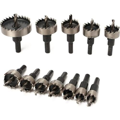 Alloy Hole Saw Set 12-Piece Set of High-Speed Steel Hole Drill Bits(15/16/18/20/21/22/25/26/28/30/35/50)mm