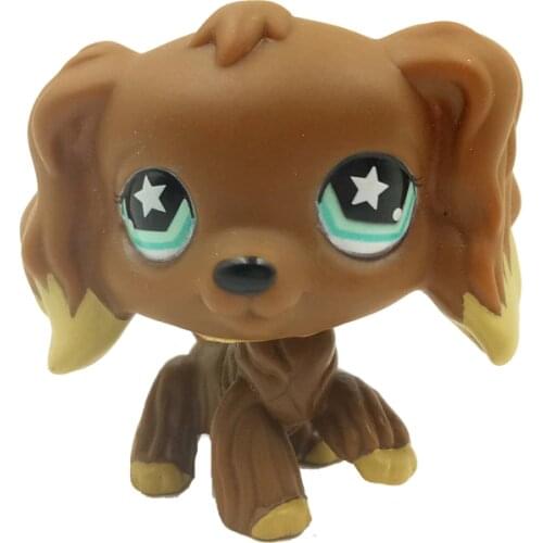 LPS CAT Real original collection figure pet shop toys Cocker SPANIEL #960 Chocolate Brown Dog with star eyes