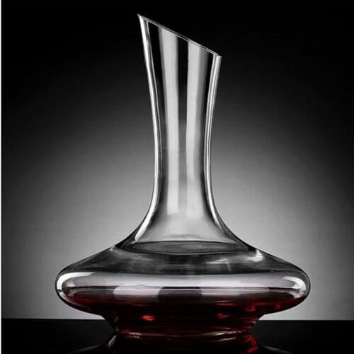 Flat Base Red Wine Decanter 1000ML Superior Handmade Crystal Wine Pourer Premium Water Carafe Thickened Wall