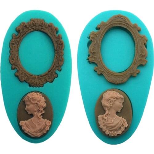 Princess Avatar Photo Frame Silicone Mold Fondant Cake Chocolate Candy Jello Decorating Tools