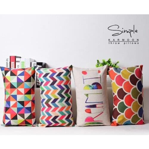Rainbow dream modern geometric simple cotton pillowcase cushion for leaning on of 30 * 50 No Inner