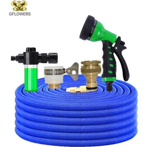Expandable Magic Flexible Garden Water Hose With Spray Gun Plastic Pipe for Car Wash Hose Pipe Telescopic Water Gun 17FT-125FT