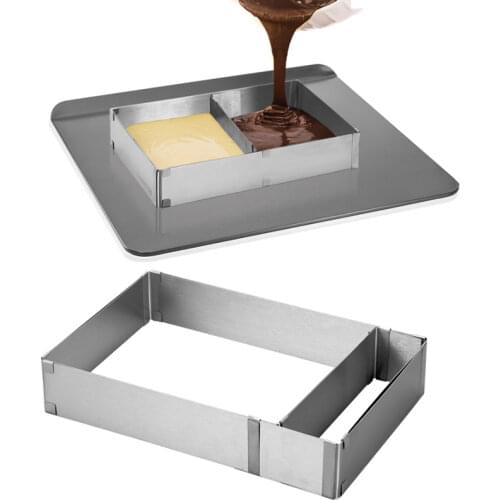 Adjustable Mousse Cake Ring Stainless Steel Cake Cutter Rectangle Mousse Cake Mold Baking Mold Cake Form Metal Kitchen Tool