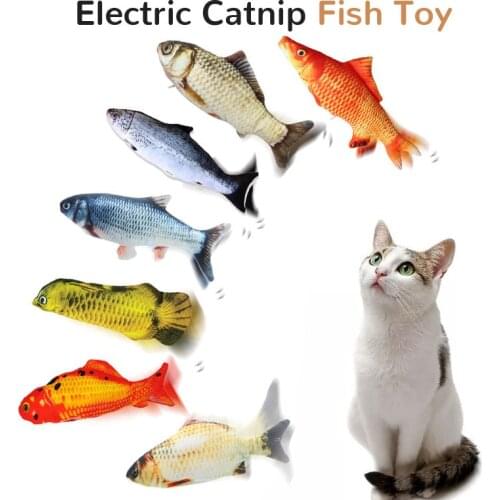 Soft Cat Toy Fish Electronic Fish Shape Charging Simulation Dancing Jumping Moving Floppy Fish Cat Toy For Cats Toys Interactive