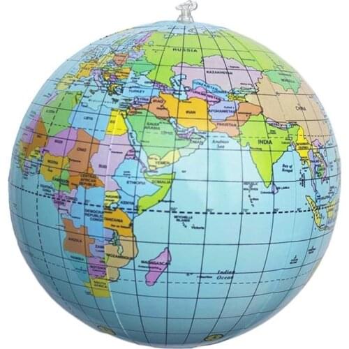 38cm/16in Inflatable Globe Earth Map Ball Educational Balls Kid Geography Home Learning Ornaments Planet Ocean Toys Decor E L8Y4