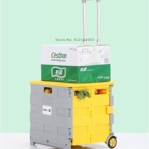 Shopping Cart Trolley Household Food Basket Trolley Supermarket Foldable Trolley Shopping Cart Small Trolley Trailer