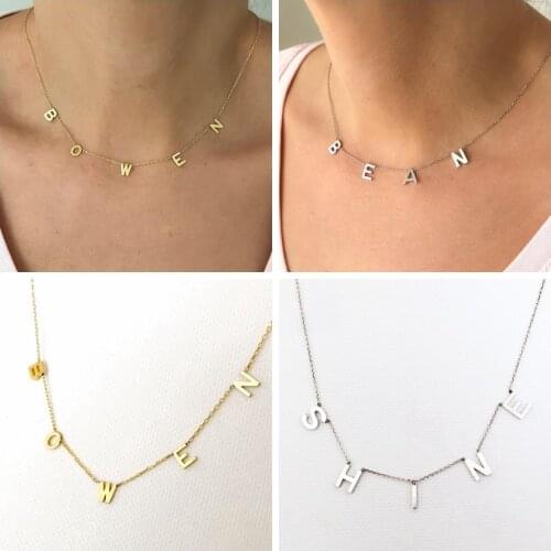 Fashion Trend Personalized Dropshipping Pendant Name Necklace for Women Chain Custom Letter Initial A-Z Jewelry Handmade Gift