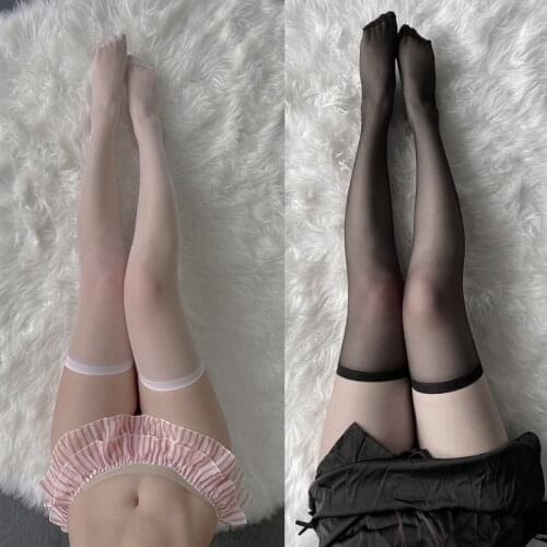 Ultra-Thin Comfortable Breathable Girl College Style Womans Solid Color Over Knees Socks for Party Sex Games Daily