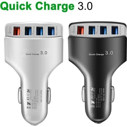 4 USB Ports QC3.0 DC 12V-32V Intelligent Shunting Fast Charger Smartphone Car Vehicle Charger Quick Charging Power Adapter