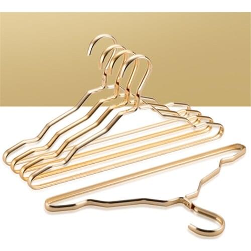 10PCS Clothing Hanger Adult Clothes Hnger Anti-slip Aluminium Alloy Drying Rack Wardrobe Coat Hanger Metal Storage Rack 5PCS