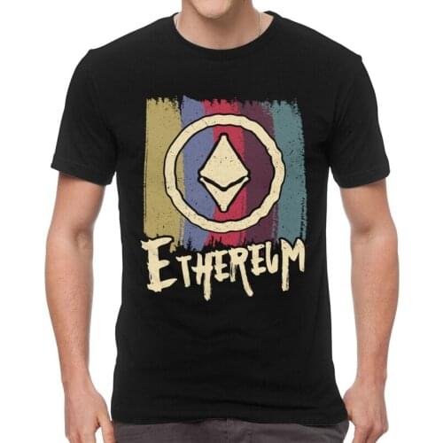 Vintage Ethereum Tshirt Men Streetwear Tee Top Cotton T Shirt Short Sleeve Blockchain Crypto Cryptocurrency T-shirt Gift Clothes