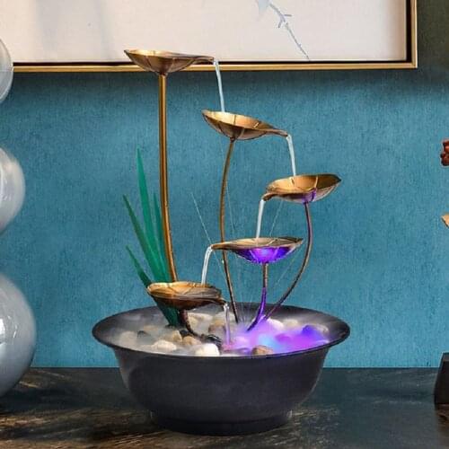 Waterfall Fountain Ornament Office Tabletop Ornaments Home Decoration Desktop USB Flowing Water Crafts Indoor Decoration