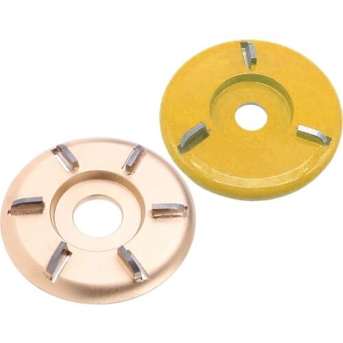 H7JB Golden 90mm Diameter Rotary Planer Power Wood Carving Disc Angle Grinder Hexagonal Blade Attachment 22mm Bore Tool