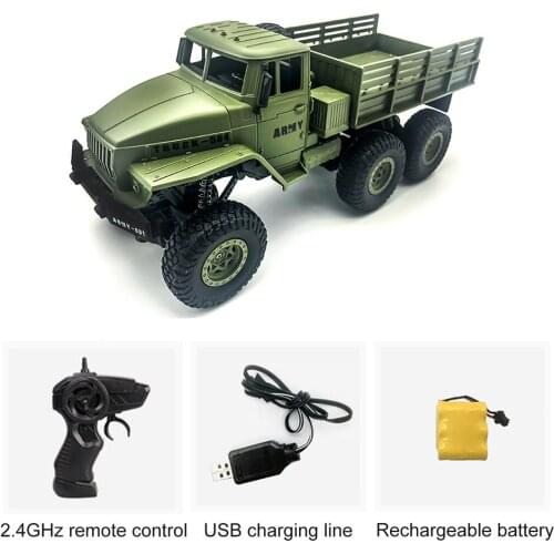 1:16 High Speed RC Car Military Truck 2.4G Six-wheel Remote Control Off-road Climbing Vehicle Model Toy for Kids Birthday Gift