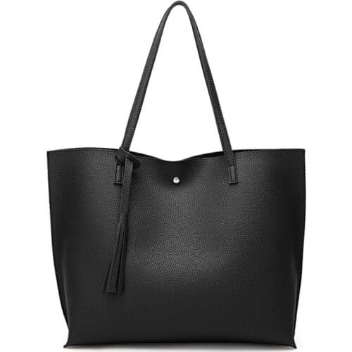 Women Tote Bags Top Handle Satchel Handbags PU Pebbled Leather Tassel Shoulder Bag Purse