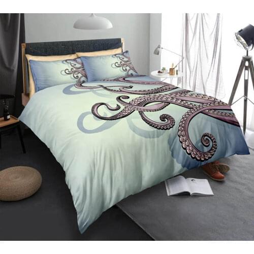 Animal Octopus Tentacles Bedding Set Fashion Cool 3D Print Comforter Luxury Queen King Single Duvet Cover Set Home Textile Decor