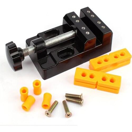 1set Small Multifunctional Aluminum Alloy Manual Household Vise Precision Flat-nose Pliers Black Orange Blue